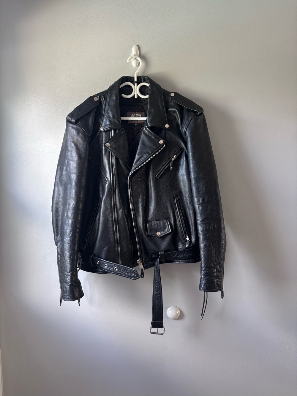 Real biker leather jacket